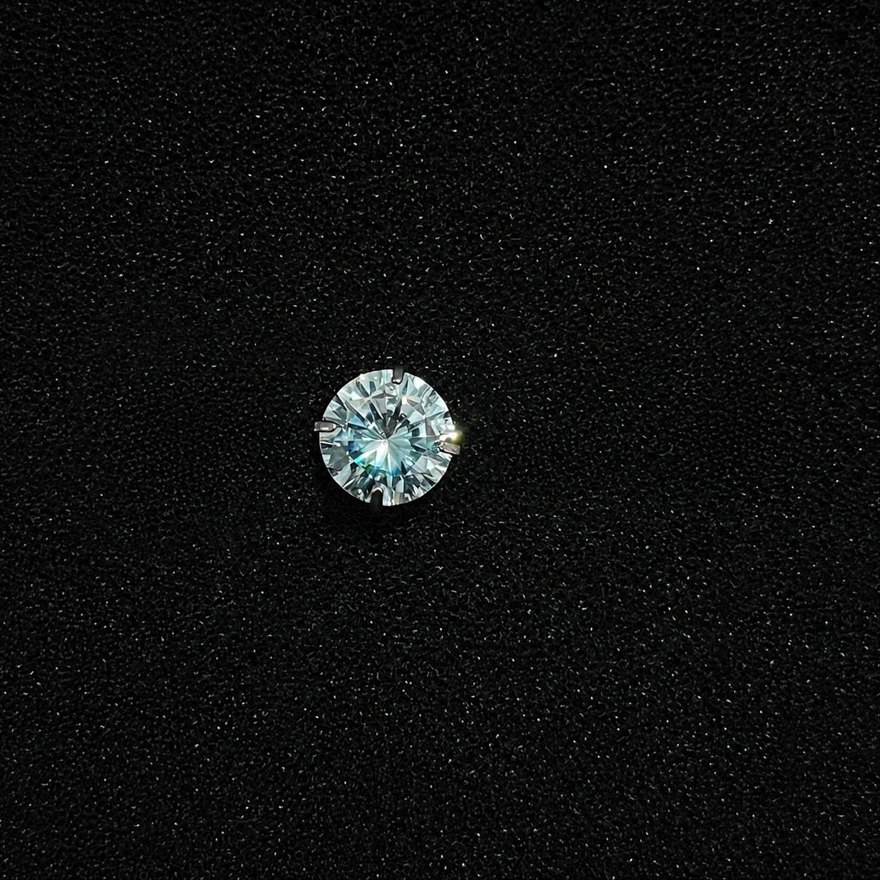 Emerald Green Moissanite Flat Back Stud - product image 5