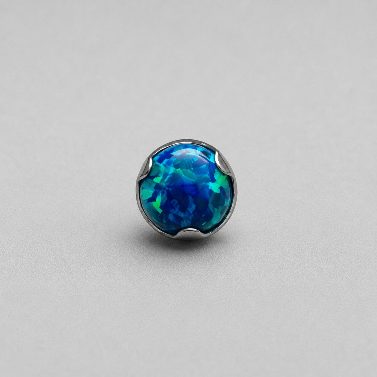 Titanium Fire Opal Wave-Edge Piercing Top