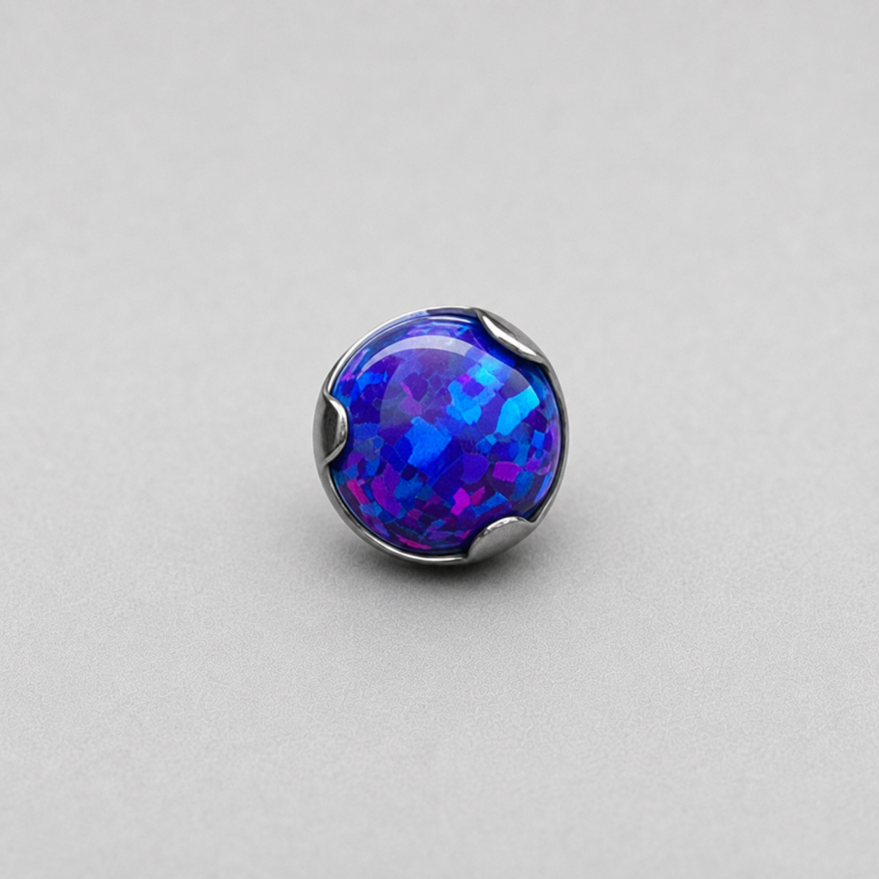 Titanium Fire Opal Wave-Edge Piercing Top