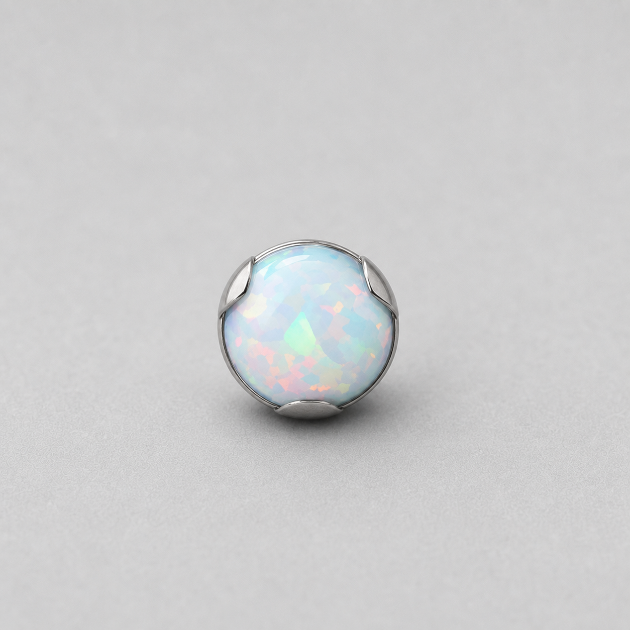 Titanium Fire Opal Wave-Edge Piercing Top