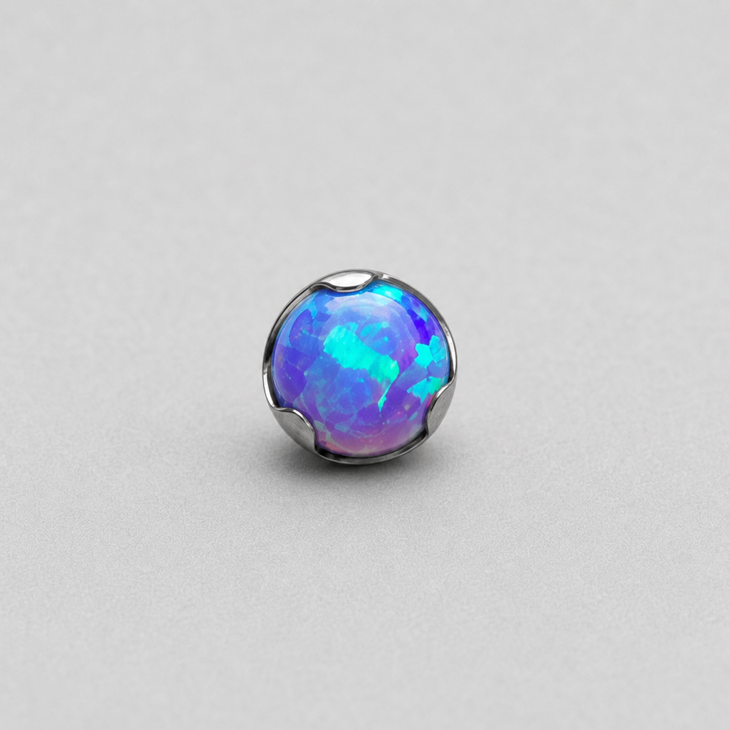 Titanium Fire Opal Wave-Edge Piercing Top