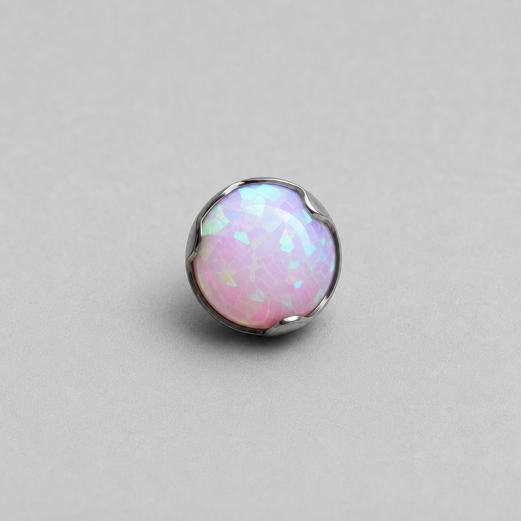 Titanium Fire Opal Wave-Edge Piercing Top