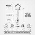 ETSY 4530259784 | IMAGE 5 | Silver Star Titanium Eyebrow Barbell