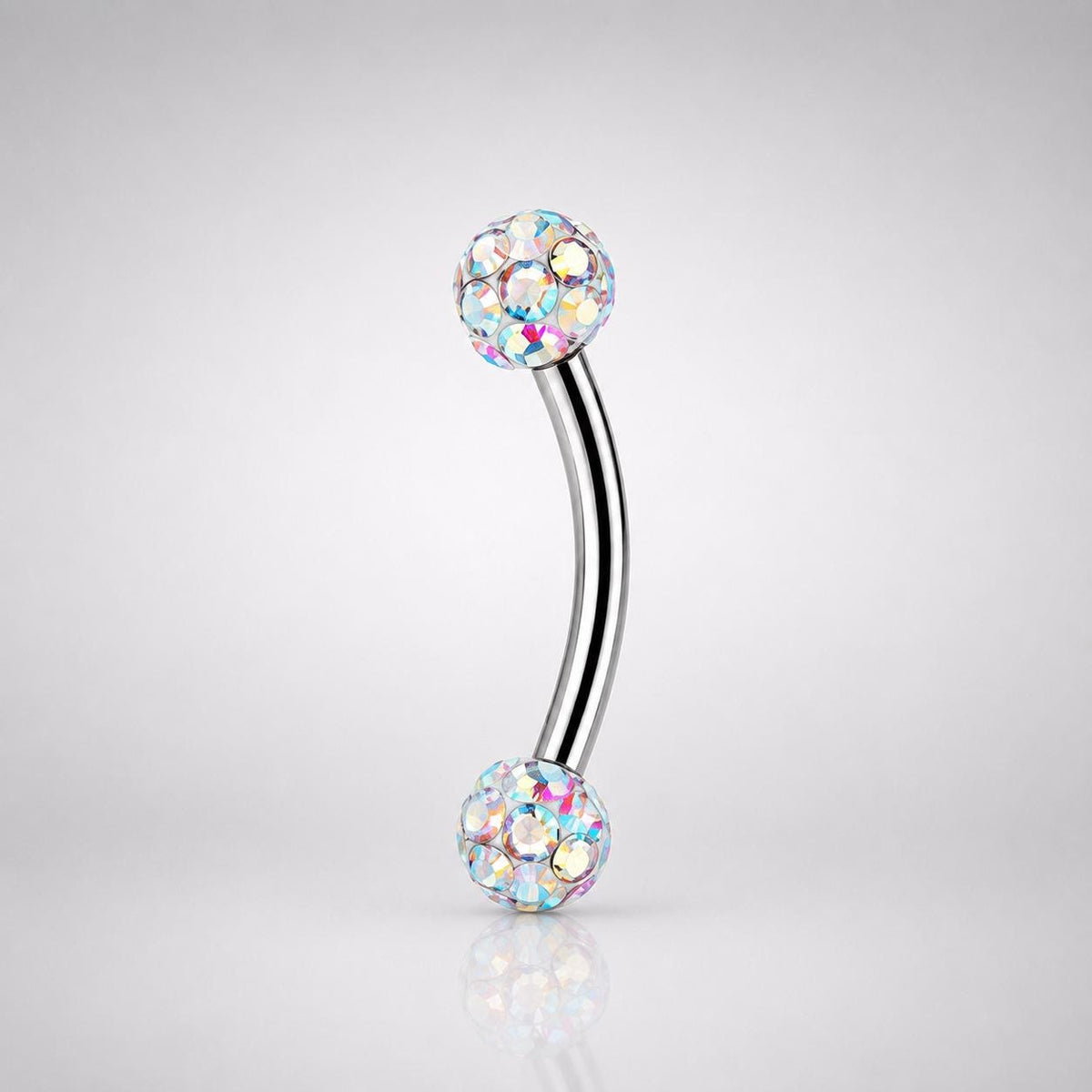 ETSY 4535513584 | IMAGE 3 | Pavé CZ Ball Titanium Eyebrow Barbell