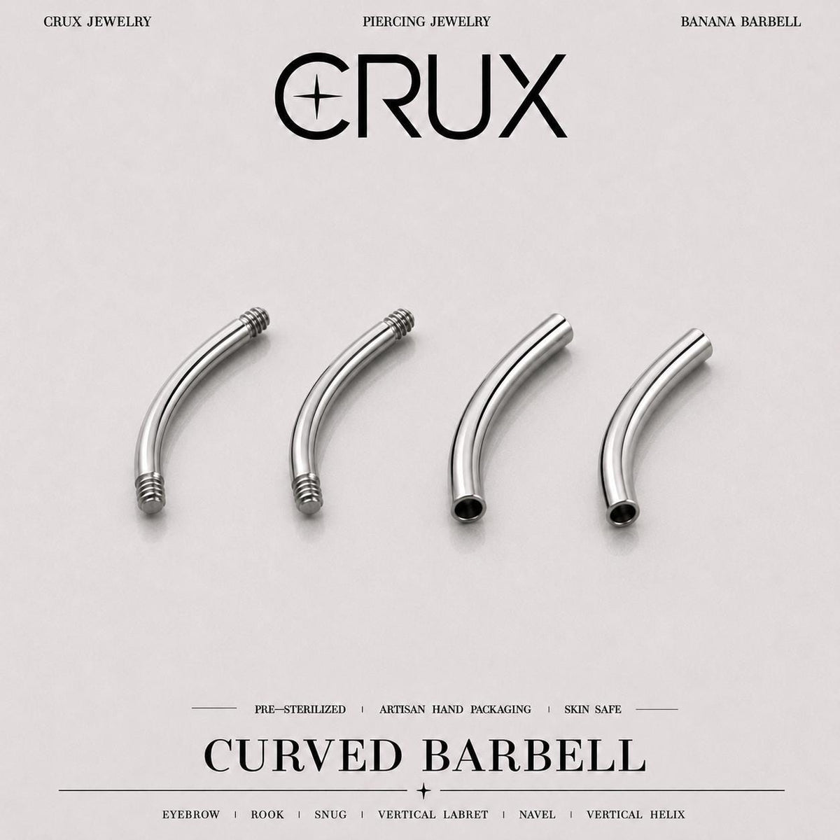ETSY 4546618821 | IMAGE 1 | Titanium Curved Barbell Shaft