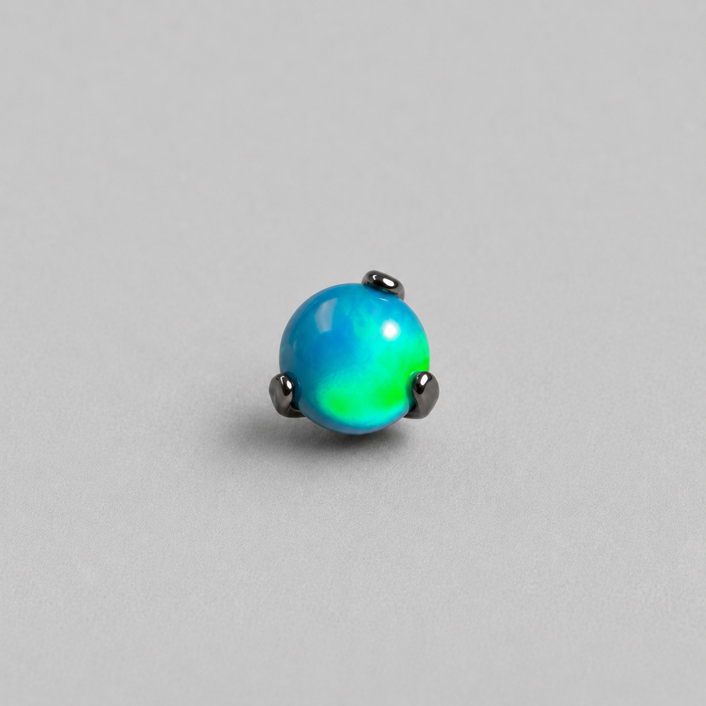 Titanium Nebula Opal Three-Prong Piercing Top
