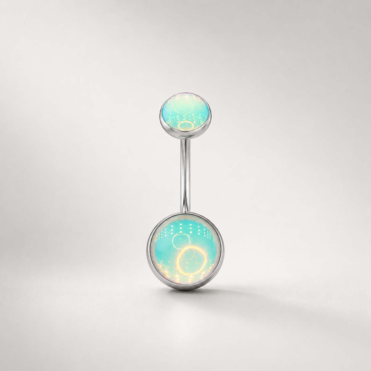 Rainbow Moonstone Navel Ring