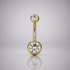 Bauchnabelpiercing aus Titan mit Zirkonia-Kristall 
