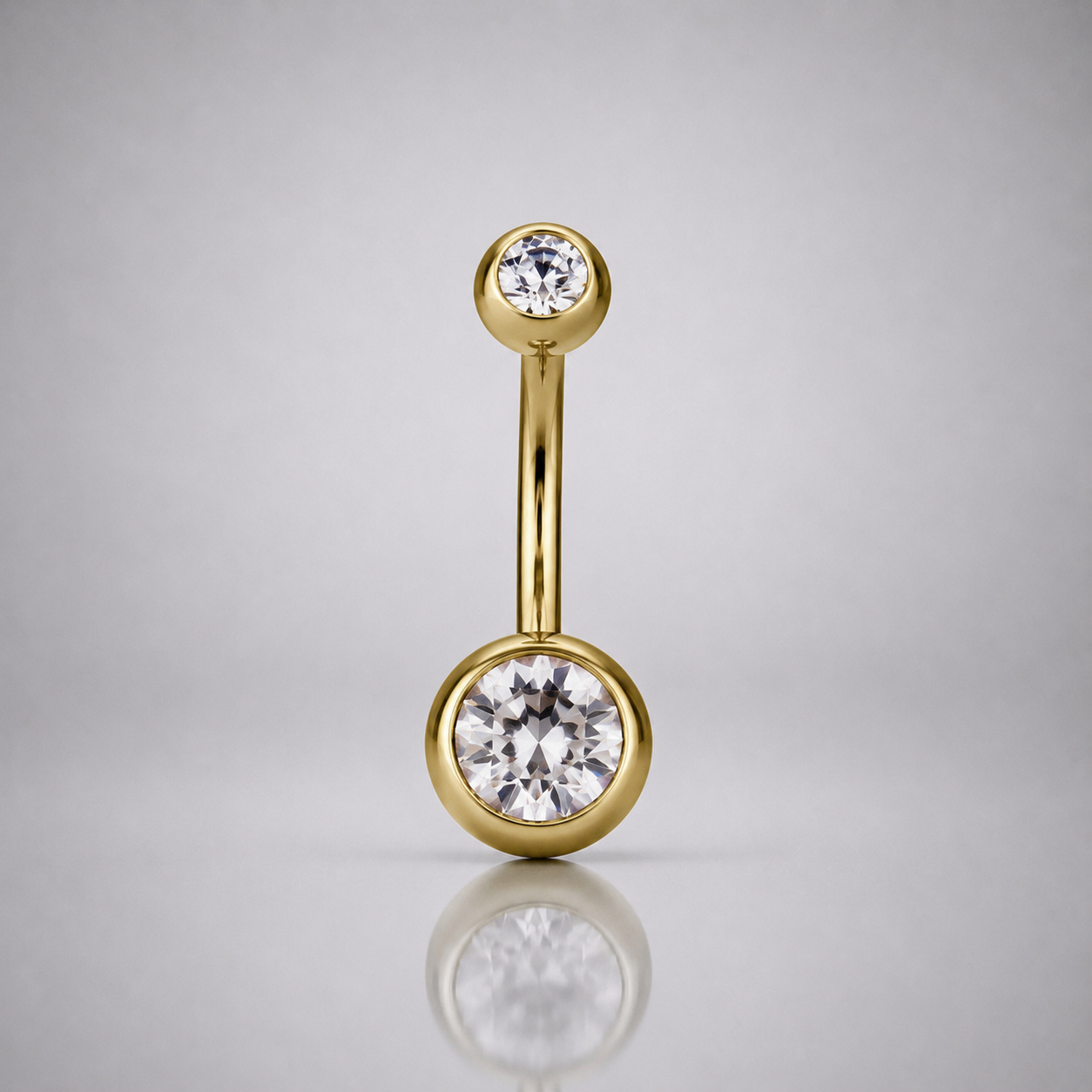 Anneau de nombril en titane avec cristal CZ 