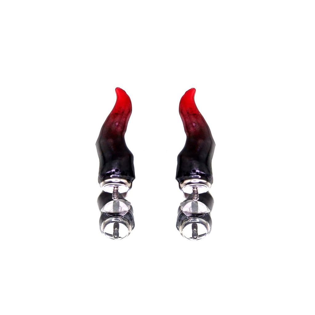Devil Horn Titanium Flatback Earrings detail 5