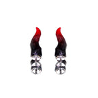 Devil Horn Titanium Flatback Earrings detail 5