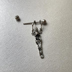 Skeleton Dangle Barbell Earring detail 6