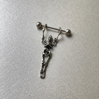 Skeleton Dangle Barbell Earring detail 7