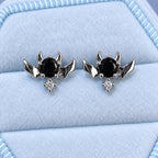 Black CZ Bat Stud Earring detail 4