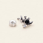 Black CZ Bat Stud Earring detail 6