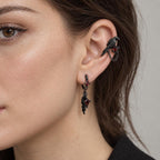 Raven & Feather Hoop Earring detail 2