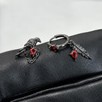 Raven & Feather Hoop Earring detail 3