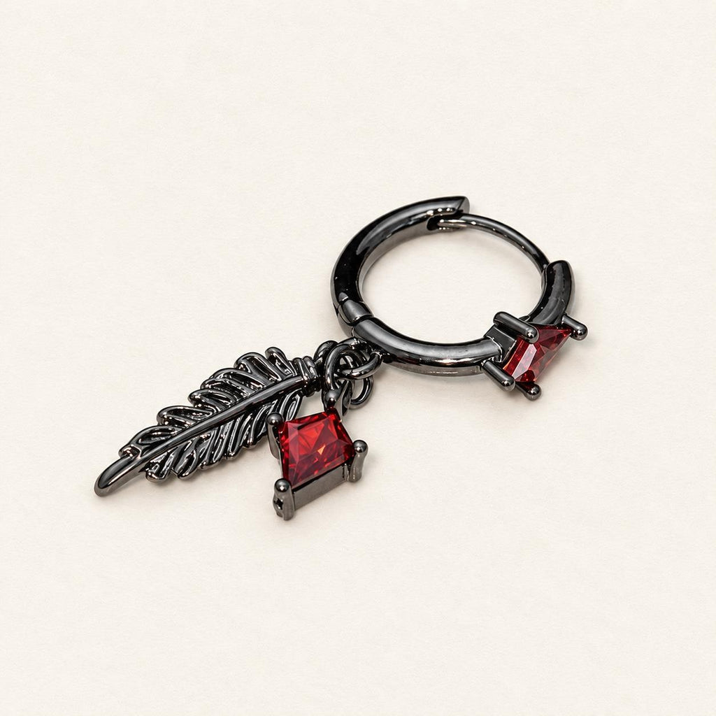 Raven & Feather Hoop Earring detail 8