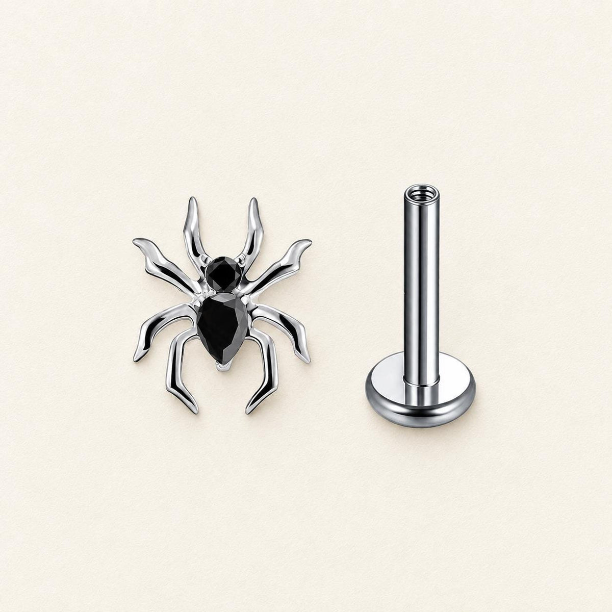 CZ Spider Titanium Flatback Stud detail 5