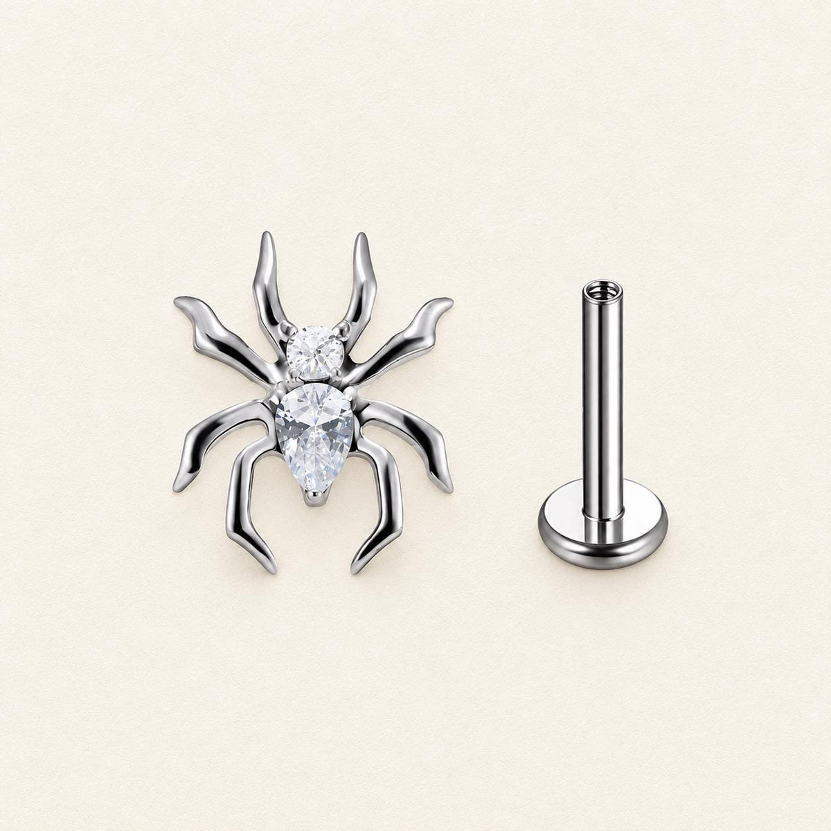 CZ Spider Titanium Flatback Stud detail 6