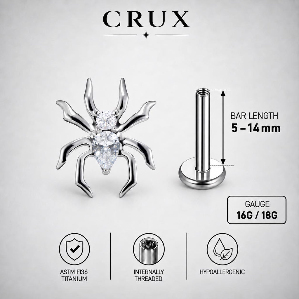CZ Spider Titanium Flatback Stud detail 9