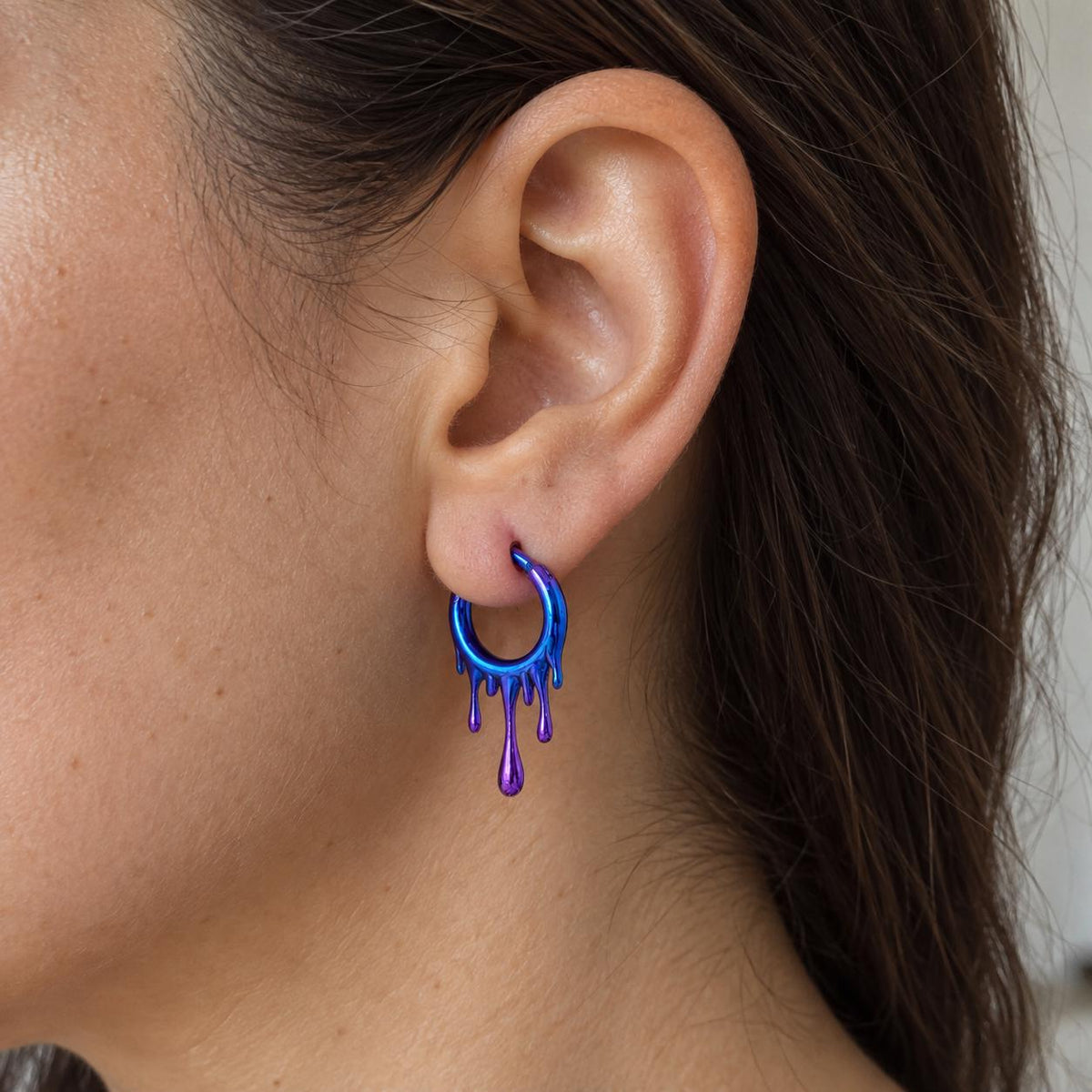 Blood Drip Clicker Hoop Earring detail 2