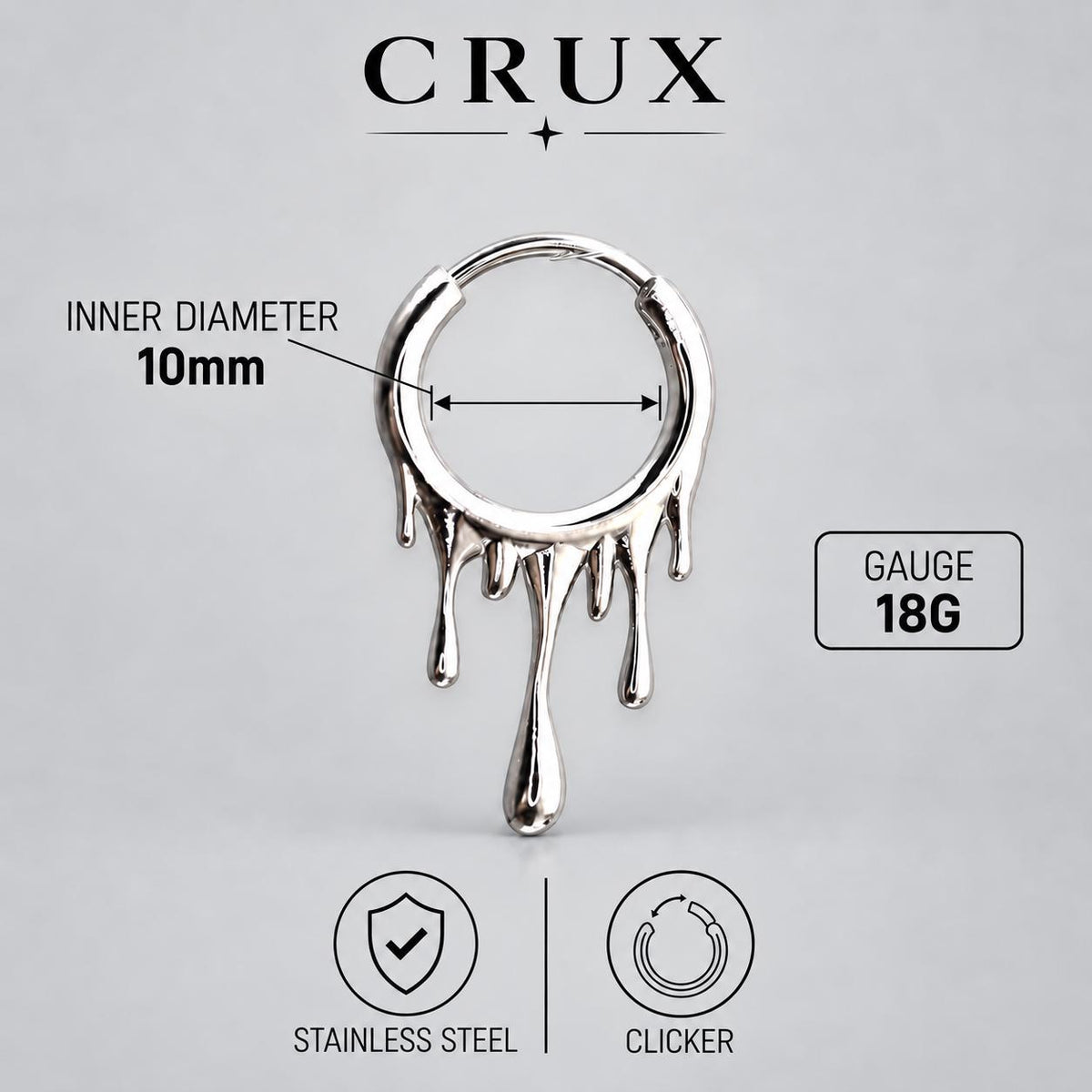 Blood Drip Clicker Hoop Earring detail 13