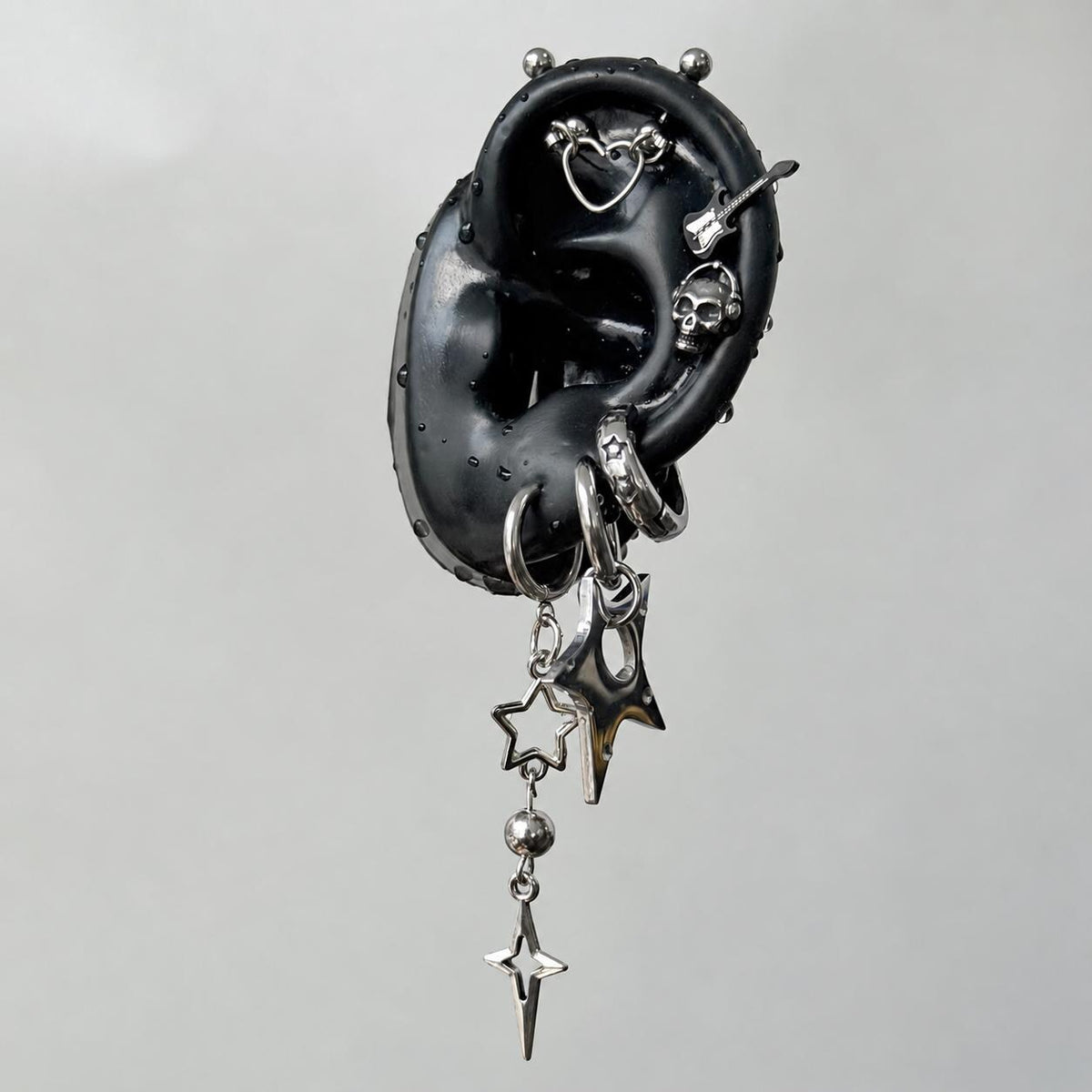 Skull, Guitar & Star Ear Stack detail 4