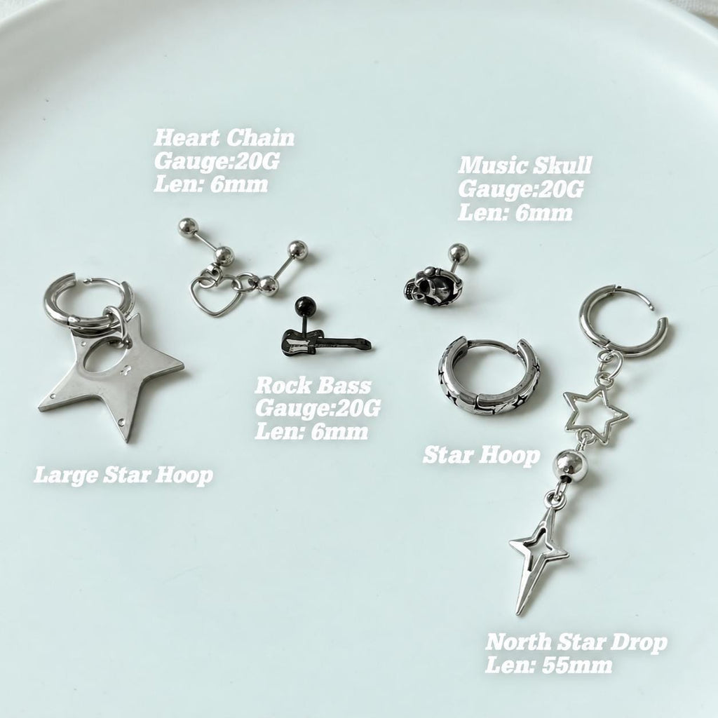 Skull, Guitar & Star Ear Stack detail 11