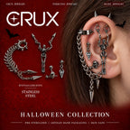 Skeleton Skull & Spike Ear Stack Set
