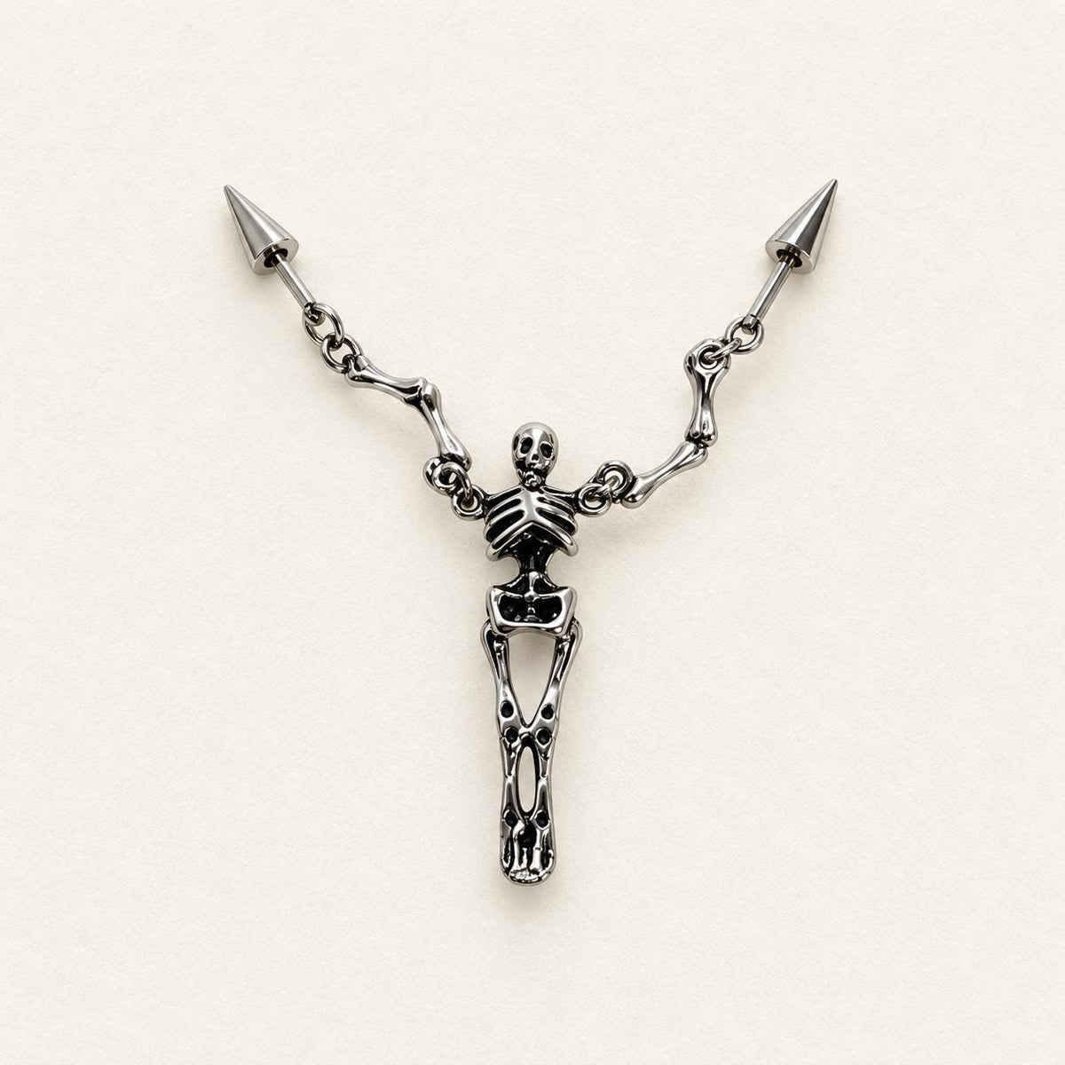 Skeleton Skull & Spike Ear Stack Set detail 3