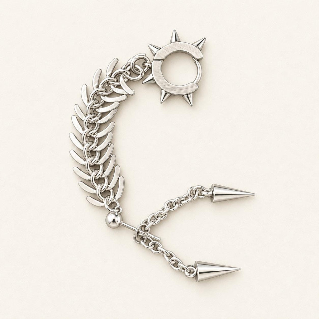 Skeleton Skull & Spike Ear Stack Set detail 5