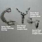 Skeleton Skull & Spike Ear Stack Set detail 8