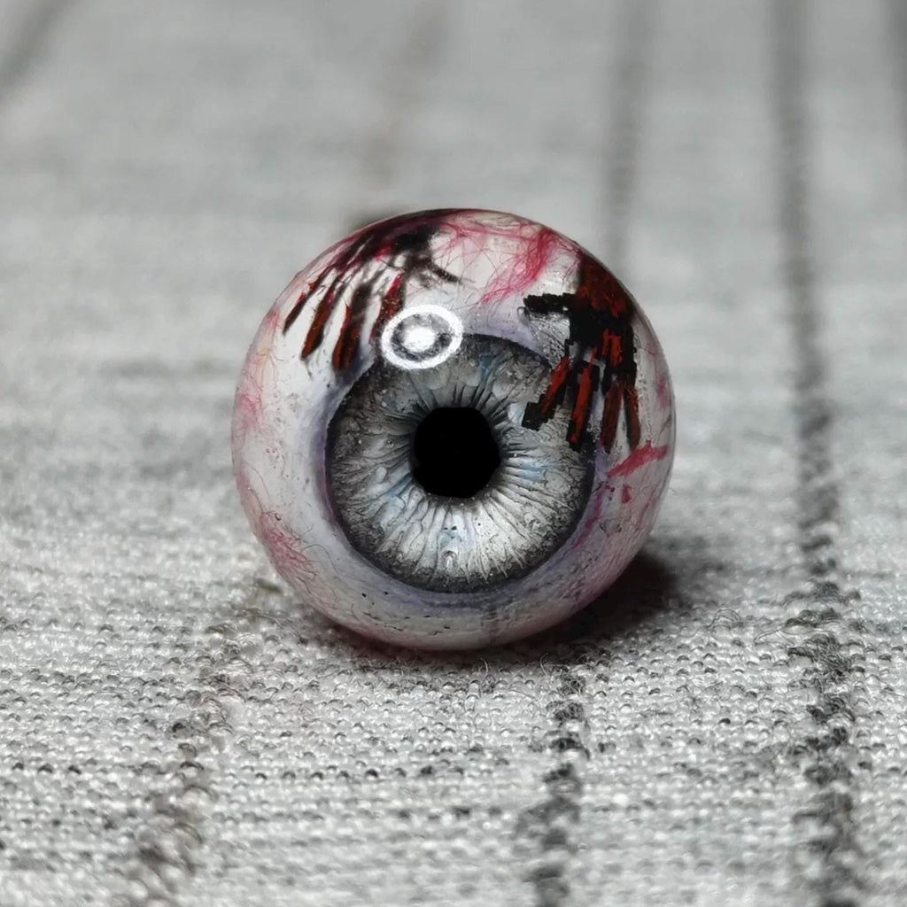 Bloody Handprint Eyeball Titanium Barbell detail 2