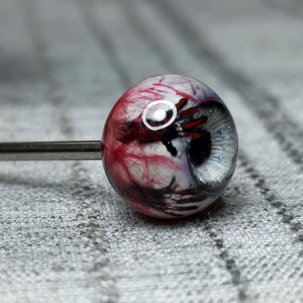 Bloody Handprint Eyeball Titanium Barbell detail 3