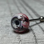 Bloody Handprint Eyeball Titanium Barbell detail 7