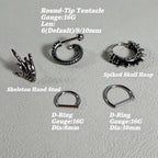 Skeleton Hand, Tentacle & Skull Piercing Set detail 9