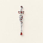 Rose Dagger & Bat Wing Stud Earring detail 4