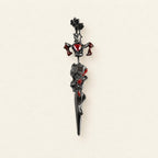 Rose Dagger & Bat Wing Stud Earring detail 5