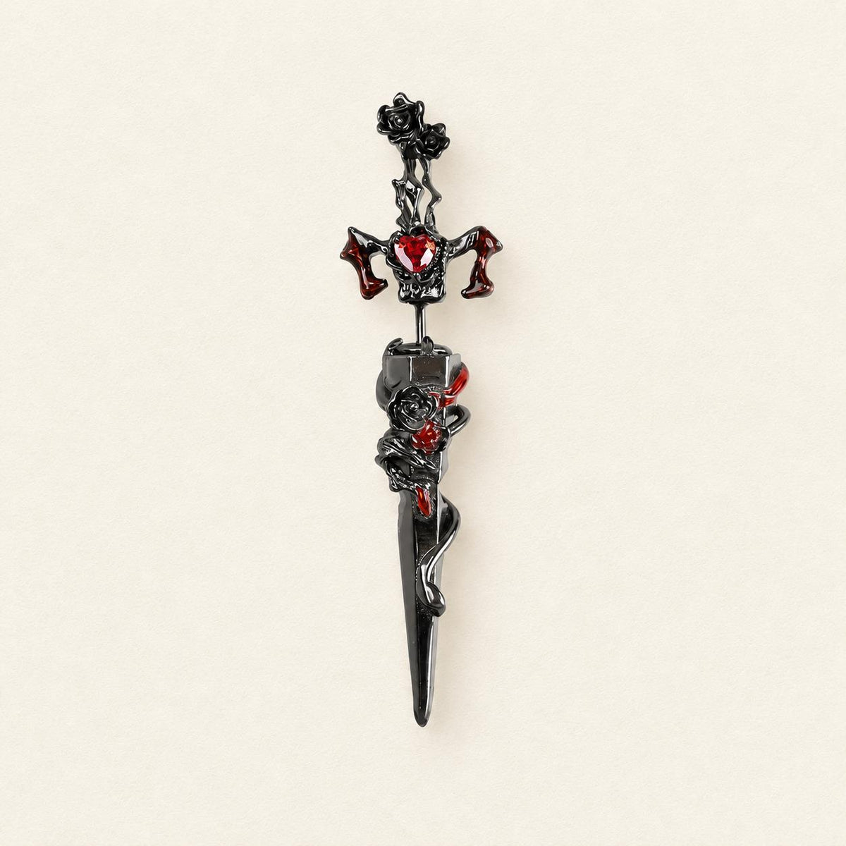 Rose Dagger & Bat Wing Stud Earring detail 5