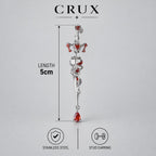 Rose Dagger & Bat Wing Stud Earring detail 6