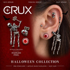 Red Eyeball, Skull & Skeleton Earring Set