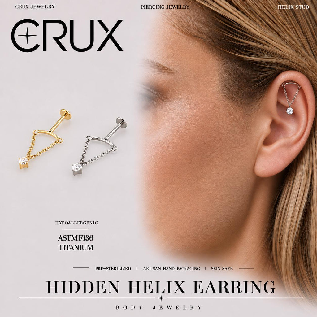 Crystal Chain Dangle hidden helix jewelry