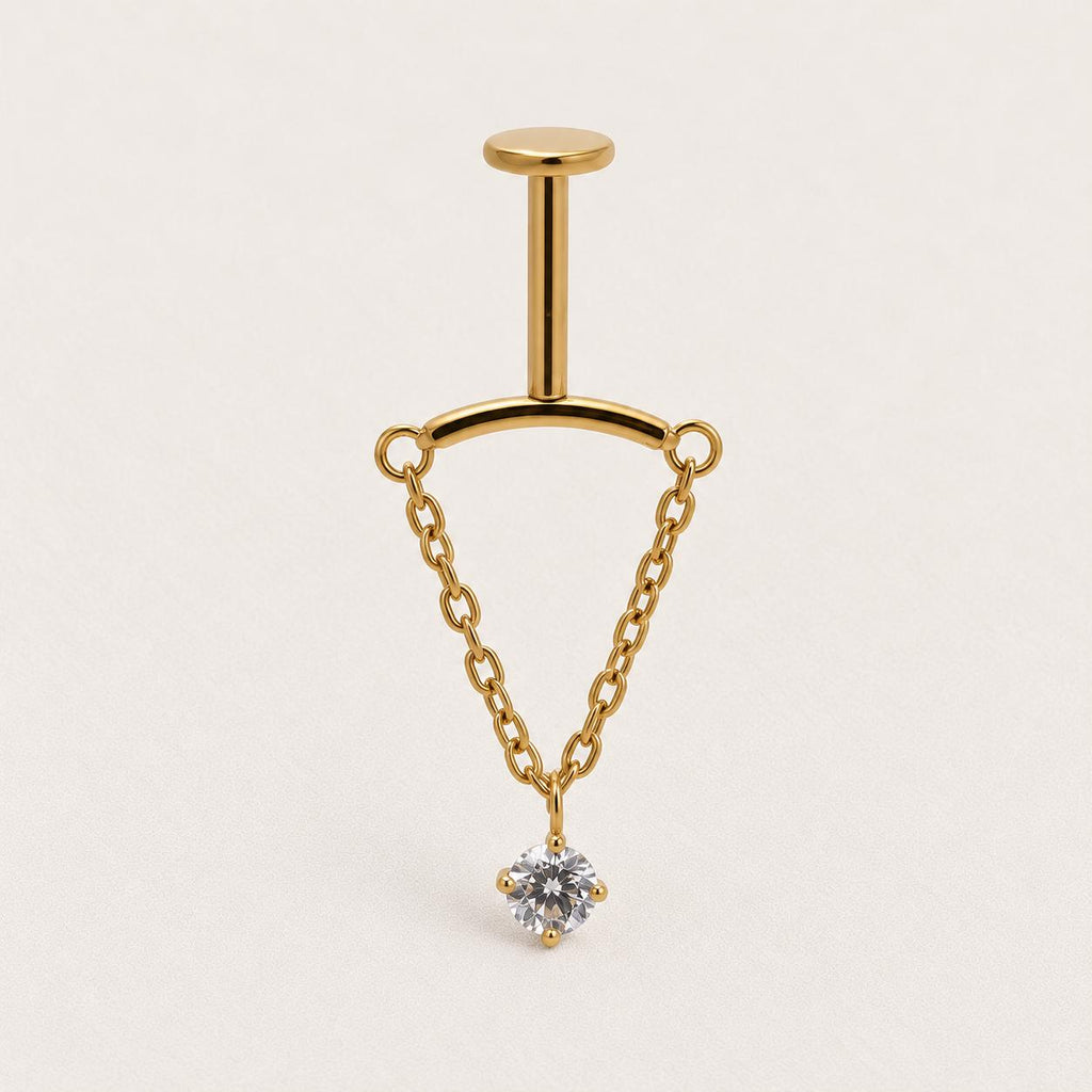 Crystal Chain Dangle Golden Orbit detail 9