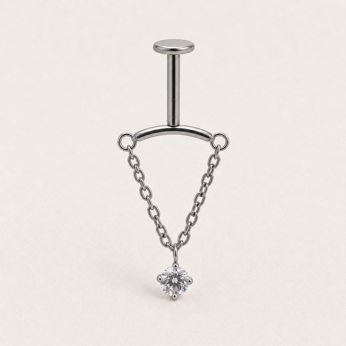 Crystal Chain Dangle Silver Cascade detail 10