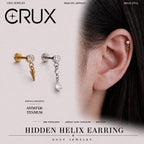 Crystal Spike & Teardrop Dangle hidden helix jewelry