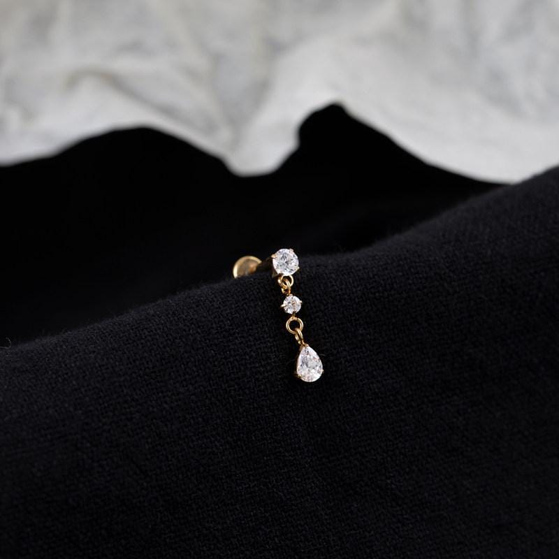 Crystal Spike & Teardrop Dangle Gold｜Raindrop detail 9