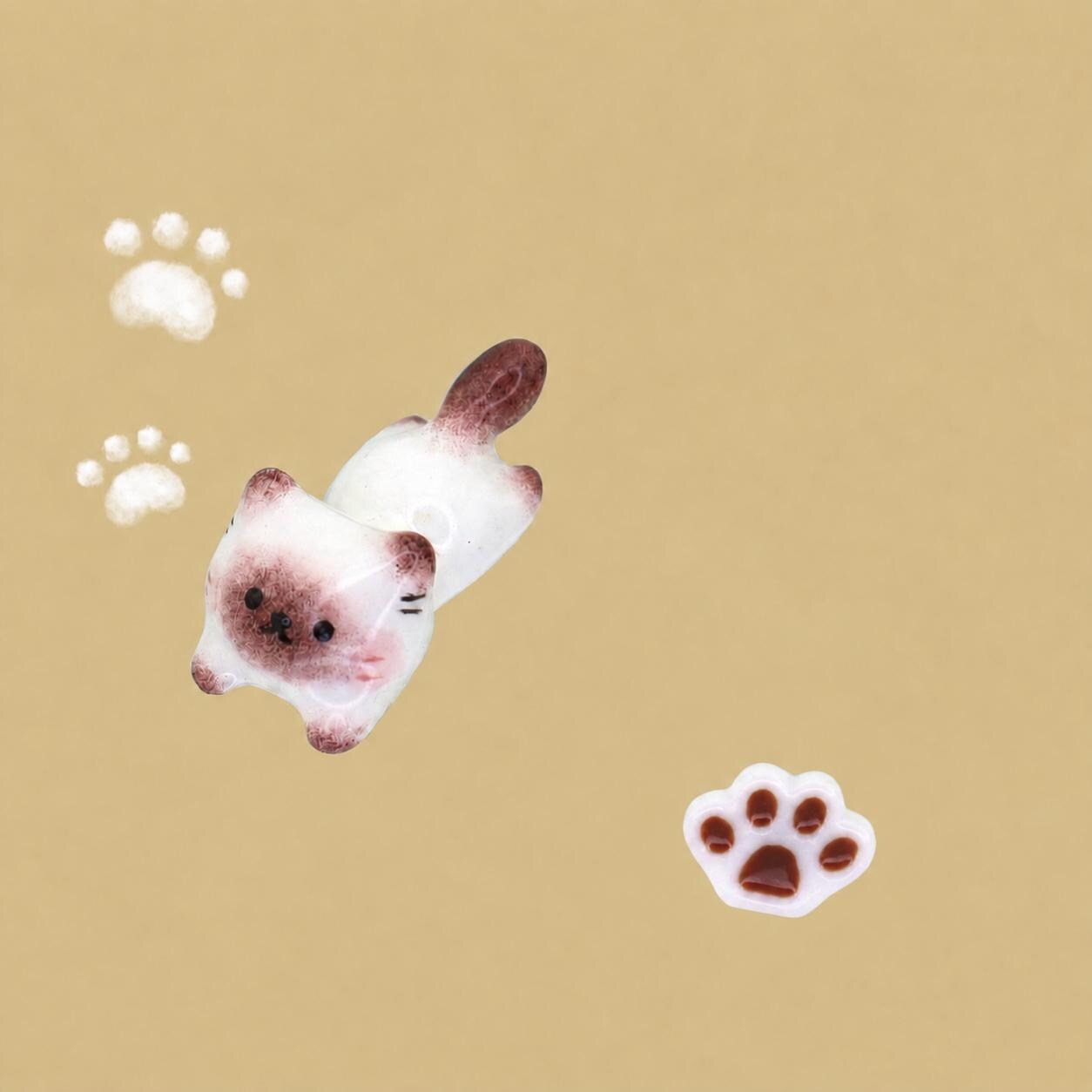 Cat, Paw & Fish Stud Collection Paw+Kitty detail 11