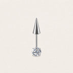 Round CZ & Spike Barbell Diamond Frost detail 11