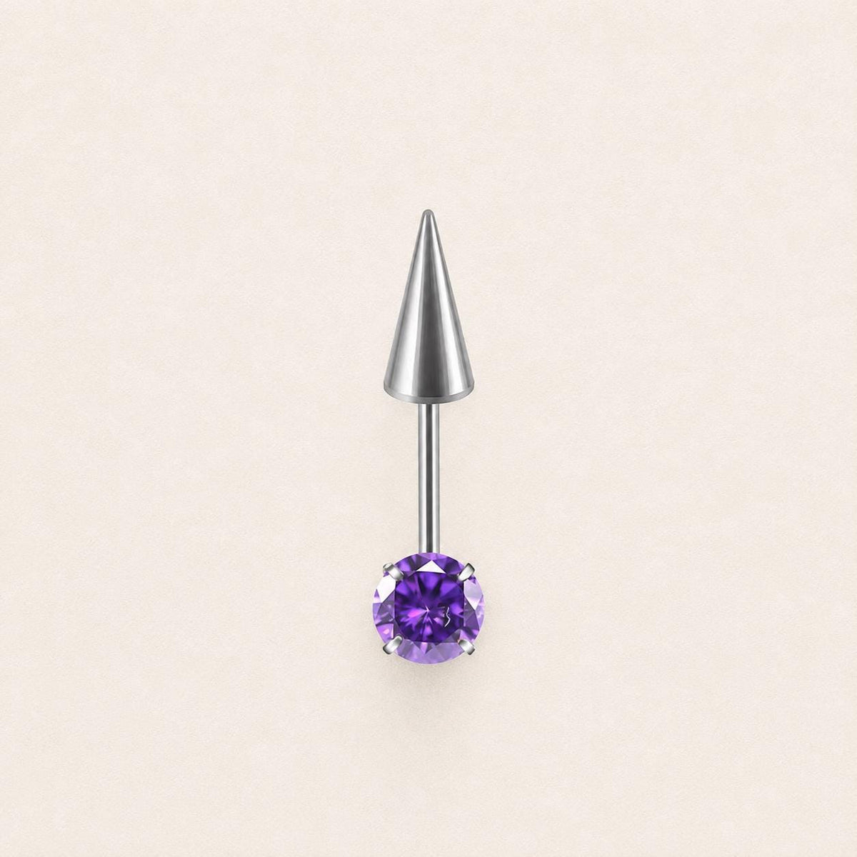 Round CZ & Spike Barbell Violet Dream detail 12